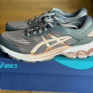 UNUSED ASICS Women's Gel-Kayano 26 Running Shoes Metropolis/Rose Gold 7W